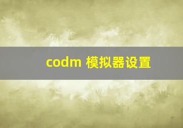 codm 模拟器设置